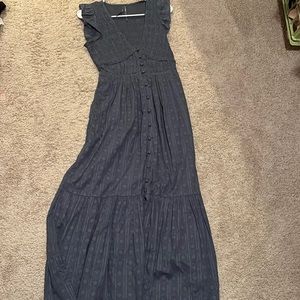 Anthropologie dress with smocked top and buttons down the front xxs